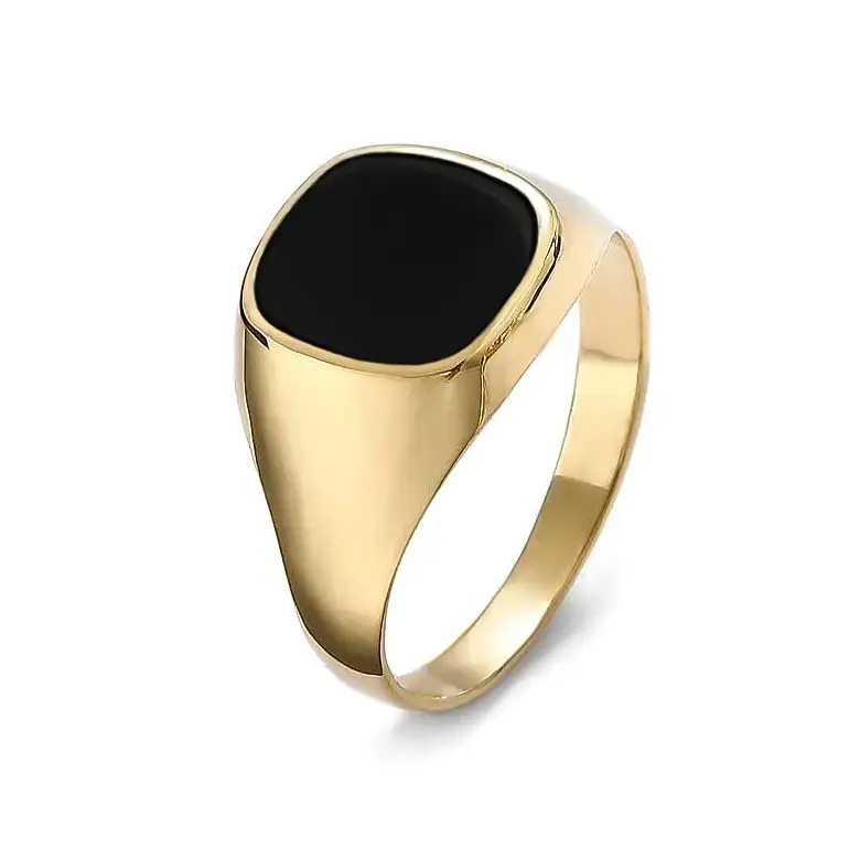 złoty sygnet z onyksem